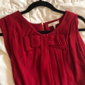 Sandro red bow dress size 3
